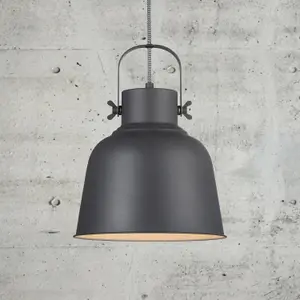 Nordlux Adrian 25 Indoor Living Dining Bedroom Pendant Ceiling Light in Anthracite (Diam) 25cm