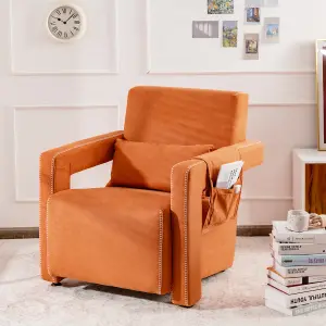 Costway Modern Accent Sofa Chair w/ Ottoman Upholstered leisure Armchair Living Room