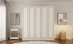 CLEMENT 5 Door Wardrobe in White