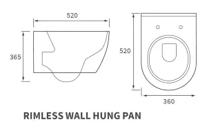 Aquarius Emma Rimless Wall Hung Toilet WC with Soft Close Seat