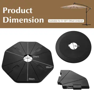 Costway 4-Piece Patio Umbrella Base 94 kg Capacity Umbrella Stand Weighted Plate Set