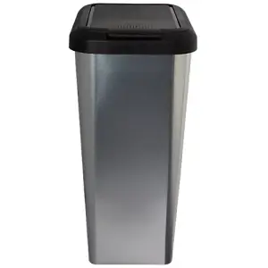 45L SILVER IML TOUCH & LIFT RECTANGLE SWING KITCHEN WASTE RUBBISH RECYCLE BIN