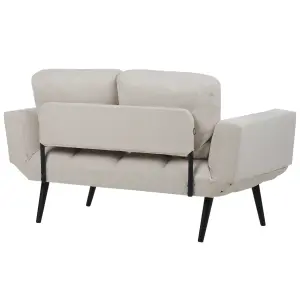 Beliani Retro Sofa Bed BREKKE Light Beige