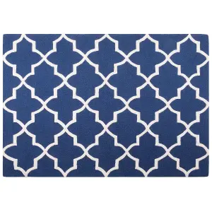 Wool Area Rug 160 x 230 cm Blue SILVAN