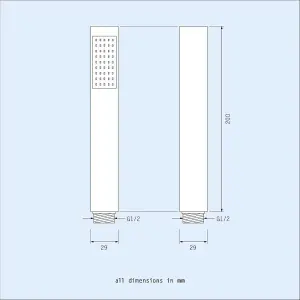 Nes Home Olive 3 Dial 3 Way Square Set - Shower Head, Handset And Body Jets