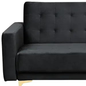 3 Seater Sofa ABERDEEN Black Velvet