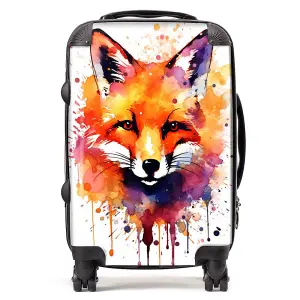 Watercolour Splashart Fox Face Suitcase - Cabin