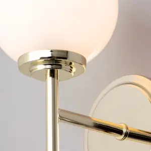 Litecraft Preston Brass Bathroom Globe Wall Light