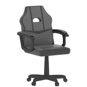 Vida Designs Comet Grey & Black Racing Gaming Chair High Back Adjustable Height