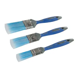 3 PACK No Bristle Loss Paint Brushes 25mm 40mm 50mm Smooth Finish Long Lasting