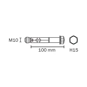 Diall M10 Carbon steel Zinc-plated Sleeve anchor (L)100mm, Pack of 4