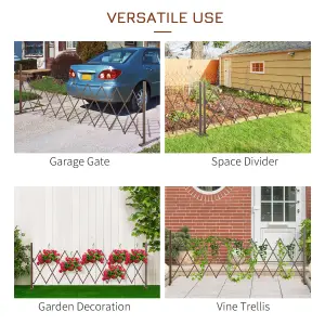 Outsunny Expanding Trellis Fence Freestanding Aluminum Alloy Movable Fence Foldable Garden Screen Panel Pet Safety Fence