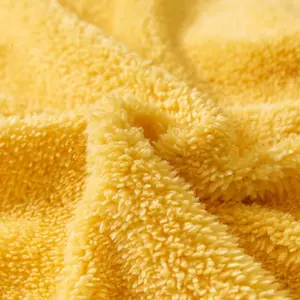 Teddy Fleece Duvet Cover set Ochre / King - 2 Standard Pillowcases