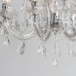 Litecraft Marie Therese Chrome 12 Light Chandelier