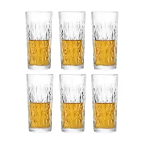 simpa 370ml Old-Fashion Highball Drinking Glasses, Set of 6