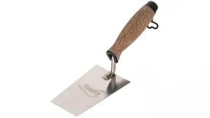 Toolty Bucket Trowel with Cork Handle 130mm Stainless Steel for Scooping and Scraping Mortar Cement Plaster Masonry Brickwork