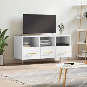 Berkfield TV Cabinet White 102x36x50 cm Engineered Wood