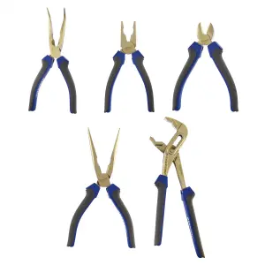 5pc Pliers Set Combination / Long nose / Cutters / Waterpump plier AU050