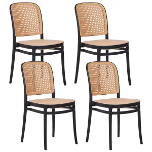 Set of 4 Dining Chairs PLOSE Beige