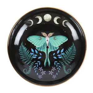 Something Different Ceramic Luna Moth Incense Holder Black/Green (One Size)