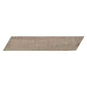 House of Mosaics Chevron Light Oak Matt Wood effect Textured Porcelain Indoor & outdoor Wall & floor Tile, Pack of 30, (L)400mm (W)80mm