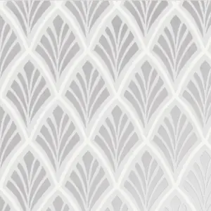 Laura Ashley Florin Silver effect Geometric Smooth Wallpaper Sample