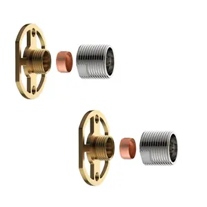 ENKI Chrome Easy Fix Brass Bracket Kit for Shower Valves 3/4"