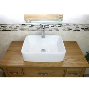 Frederick Solid Oak 1000mm Free-Standing Vanity Unit with Basin & Faucet