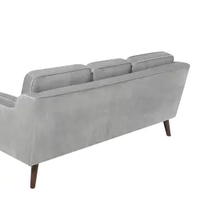 3 Seater Velvet Sofa Light Grey LOKKA