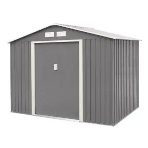 Rowlinson Trentvale 8x6 ft Apex Light grey Metal 2 door Shed