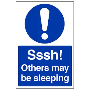 Ssh Others Sleeping Polite Notice Sign - Adhesive Vinyl 200x300mm (x3)