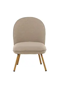 Polar PU Lounge Chair with Steel Sturdy Legs, Beige