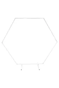 Hexagon Arch Stand Metal Backdrop Stand Garden Arbors - 6.5ft, White