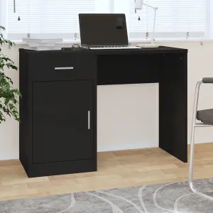 Berkfield Desk with Drawer&Cabinet Black 100x40x73 cm Engineered Wood