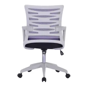 Nautilus Designs Office Chair Swivel Computer Chair with Purple Mesh, White Frame for Home Office