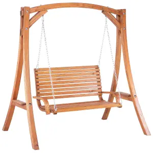 Patio Swing NOVARA Wood Dark Wood