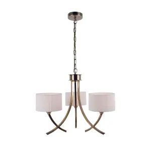 Justina Antique Brass 3 Light Pendant Chandelier