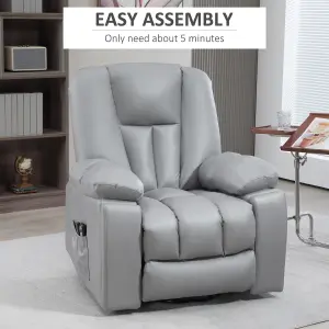 HOMCOM Riser and Recliner Chair for Elderly, Quick Assembly, Charcoal Grey