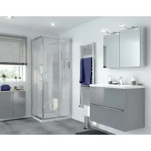 GoodHome Imandra Grey Wall-mounted Vanity unit & basin set - Includes Nira basin (W)804mm