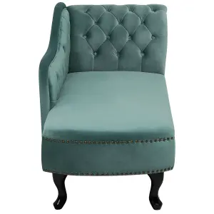 Right Hand Chaise Lounge Velvet Mint Green NIMES