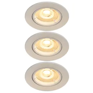 GoodHome Salk White Adjustable LED Warm white Downlight 4.8W IP20, Pack of 3