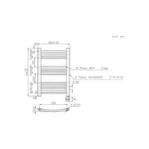 Right Radiators Prefilled Thermostatic Electric Heated Towel Rail Curved Ladder Warmer Rads - Chrome 600x400 mm