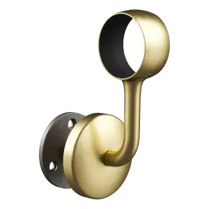 Rothley Satin Brass Bannister Staircase Handrail Wall Bracket (Diam) 40mm