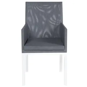 Set of 8 Chairs BACOLI Fabric Dark Grey