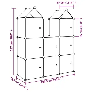 Berkfield Cube Storage Cabinet for Kids with 8 Cubes Blue PP