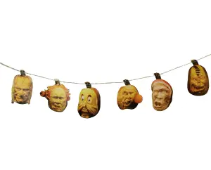 12ft Spooky Pumpkin Face Banner Garland - Halloween Bunting Themed Party Decor