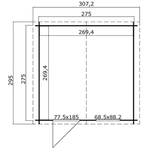 Lasita Osland Nina 275 Log Cabin - 2.75m x 2.75m - 28mm Summer House