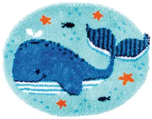 L/HK S/RUG WHALES FUN - Latch Hook Kit: Rug: Shaped: Whales Fun - Vervaco