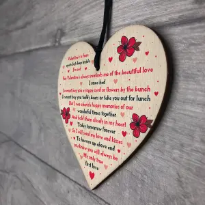 Valentines Day Gift Memorial Plaque For Husband Wife Wooden Heart Memorial Gift Keepsake