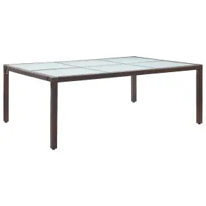 Berkfield Outdoor Dining Table Brown 200x150x74 cm Poly Rattan